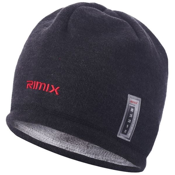 

rimix warm knitted fleece beanies hat thermal skullies cap for skiing climbing hiking snowboarding hunting winter sport y201024, Blue;gray