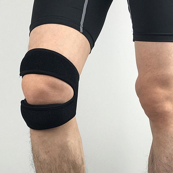 

elbow & knee pads 1 pc adjustable sports pad protector outdoor fitness gym hiking running patella leg guard ed-, Black;gray