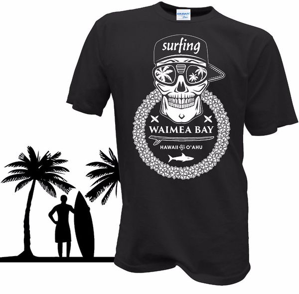 

sport 2019 fashion summer 100% cotton t-shirt hawaii skull surfer surffer board surfboard beach 80s t shirts printed t shirt brand