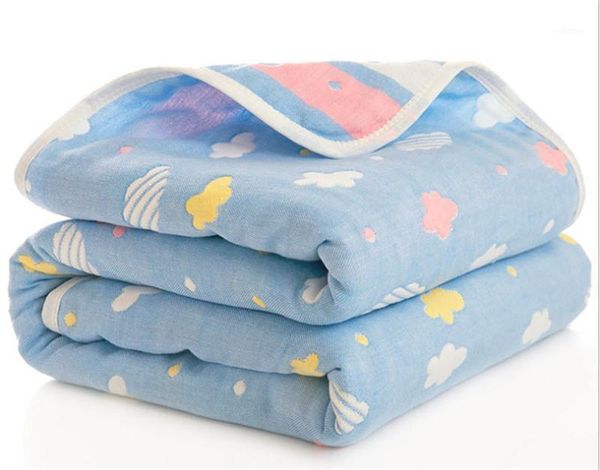 

pure cotton120x150cm six layer thick gauze children's bath soft towels baby bedding quilt kid blanket for spring and autumn1