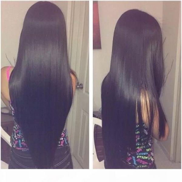 

silky human hair wigs for black women preplucked glueless unprocessed virgin brazilian hair silky straight full lace front wig, Black;brown