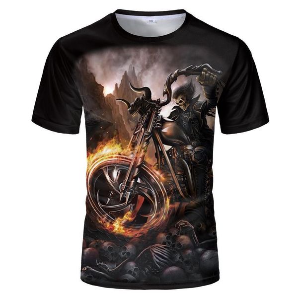 

2021 latest summer men's t-shirt 3d printed cartoon funny skull o neck t-shirt for coup fashion trendy short-sleeved t-shirt, White;black