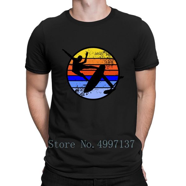 

surfing foiling badge t shirt natural o neck 100% cotton clothing comical designs spring autumn famous shirt sport hooded sweatshirt hoodie