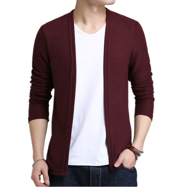 

men cardigan fashion slim fit sweater men autumn winter solid knitted cardigan man causal sweater coat streetwear brand clothing, Black;brown