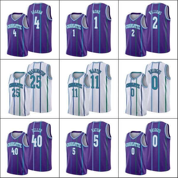 

charlotte hornets men cody zeller nicolas batum p.j. washington devonte' graham malik monk nba purple custom classic jersey, Black