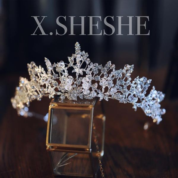 

new korean small exquisite diamond handmade beaded bridal headdress crown dress wedding pgraphy accessories, Silver