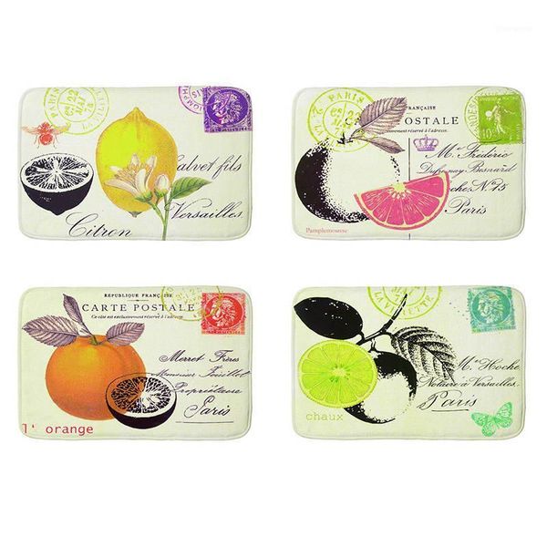 

fruit pattern door mats outdoor anti-slip carpet kitchen home floor mats flannel bedside rugs water absorption mat441