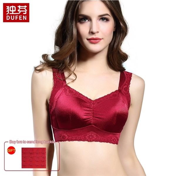 

2180 factory direct selling seamless no steel ring large size bra full cup sports underwear lj201208, Red;black