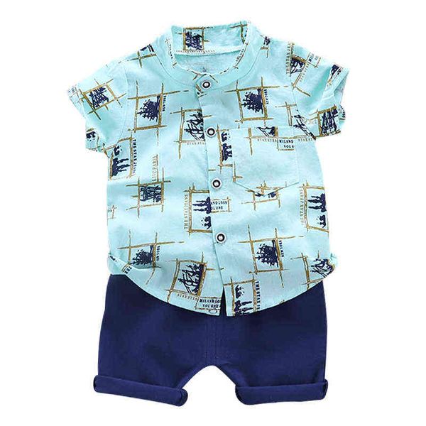 Toddler Baby Boys Set di vestiti Stampa T Shirt + Pantaloncini Pantaloni per 1 2 3 4 anni Per l'estate Abbigliamento per ragazzi Abiti Suit G220310