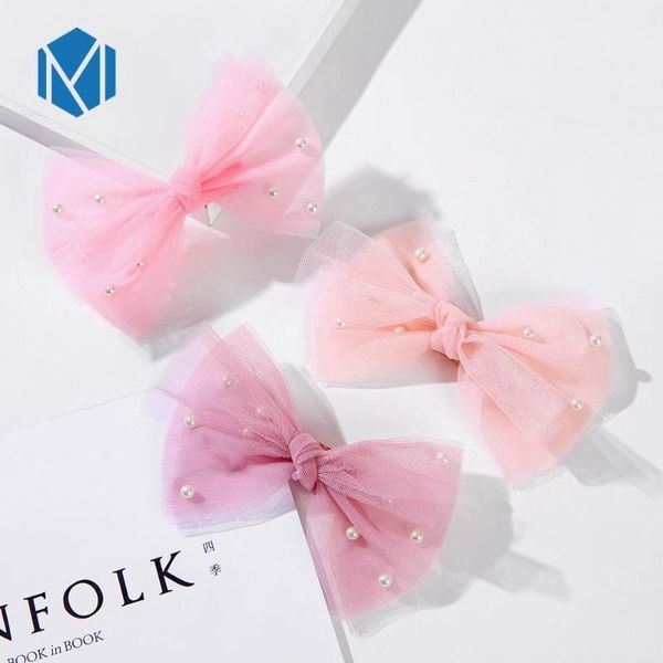 

m mism kids kawaii bowknot hair clips little girls candy color princess headdress hair accessories pearl barrette hairpins1, Slivery;white