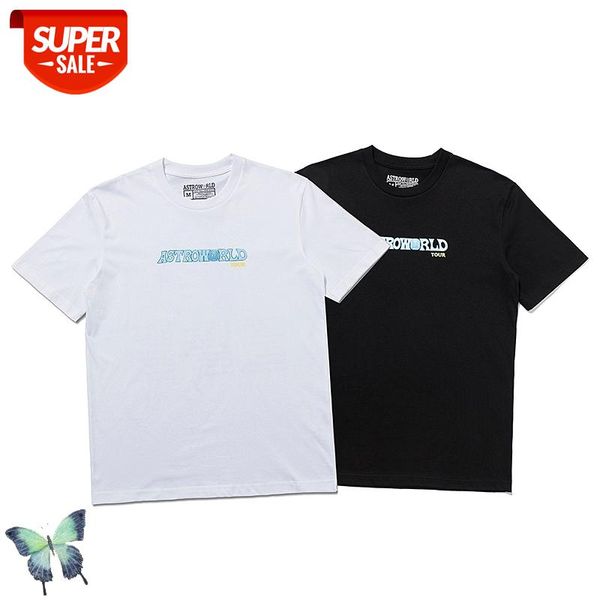 

travis scott cactus jack t-shirt men women round-neck t shirt cactus jack astronomical printing casual t-shirts #zs49, White;black