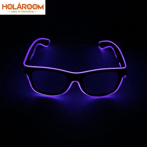 

new flashing glasses el wire led glasses glowing party supplies lighting novelty gift bright light festival party glow sunglass swy wmtlal