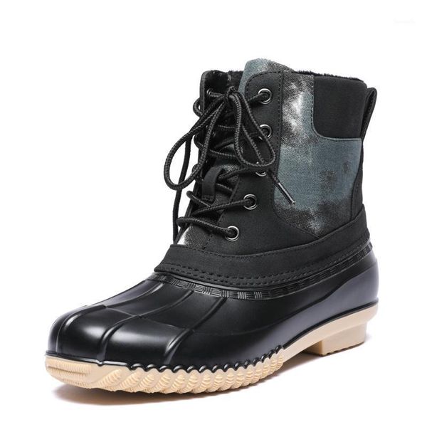 

boots 459-1196 tongpu women's lace-up thermal winter duck boots1, Black