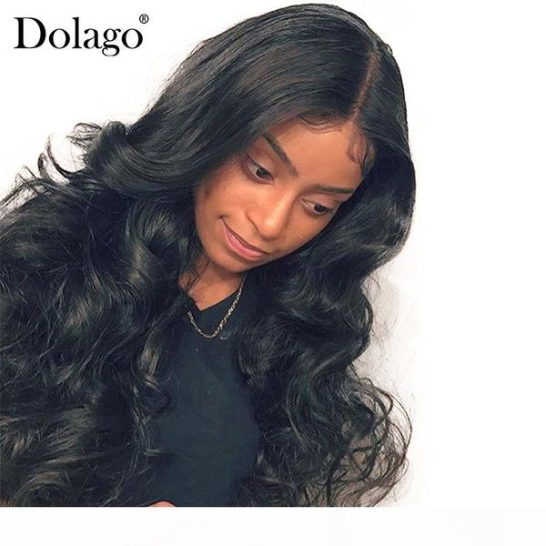 

360 lace frontal wig 150% density brazilian body wave lace front human hair wigs pre plucked with baby hair dolago remy, Black
