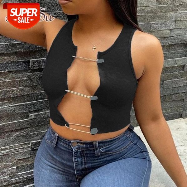 

ArtSu Sexy Tank Top Women White Sleeveless Black Crop Tops Vest Basic Tee Pin Fashion Summer Streetwear VE28067 #Jg9e