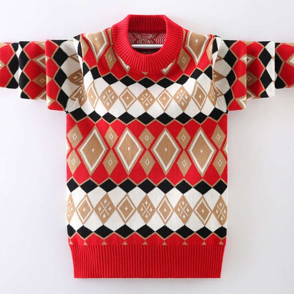 

autumn sweater and t-shirt winter zhongda boys' children's korean pullover pure cotton plush thickened diamond bottomed shirt 3izz, Blue