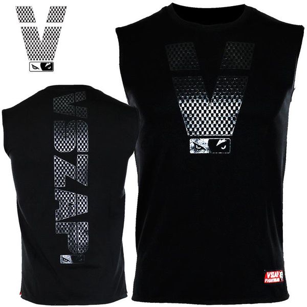 

vszap fitness sleeveless shirt sport fight sanda training sweat absorbent stretch vest mixed martial arts muay thai man, Gray;blue