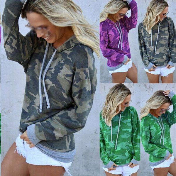 

women fall casual street wear trendy shirt style long sleeved camouflage hoodie sweatshirt for ladies drop shipping, Black