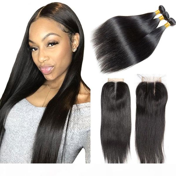 

7a brazilian virgin human hair bundles with closure natural black swiss lace clsoure and double wefts human hair weaves wholesale, Black;brown