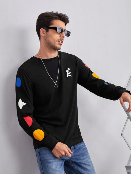 

x sherwan rozan men color block geo print tee 08to#, White;black