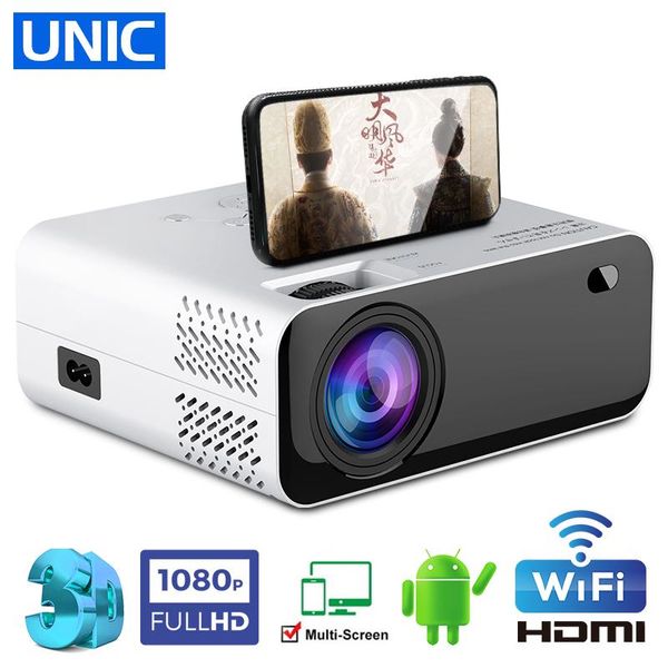

unic e450 home theater projector 720p 8000 lumens led proyector support 1080p full hd wifi android 6.0 bluetooth projector