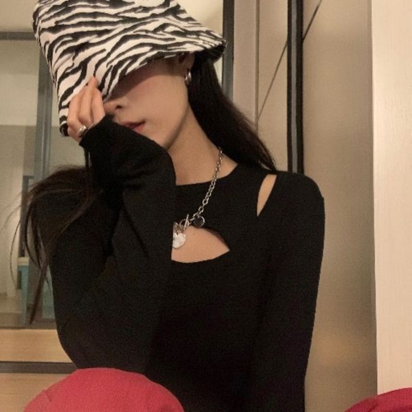 

ybgq5 носить новый стиль двойной фальшивой машину осени длинной футболка дизайн верхней части полое дно футболки рукав пальто верхней hetek, White