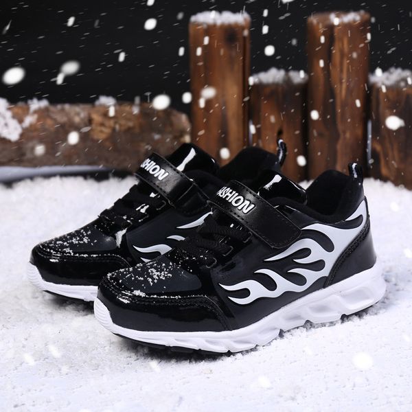 

children's sports shoes dongkuan thick boys - flame dragon fly floating cotton children leisure big boy running shoes, Black;red