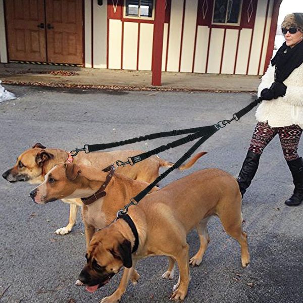 

nylon no-pull 3 way pet dog lead leashes coupler pet adjustable rope no tangle bungee pets walking strap 1 lea bbybap