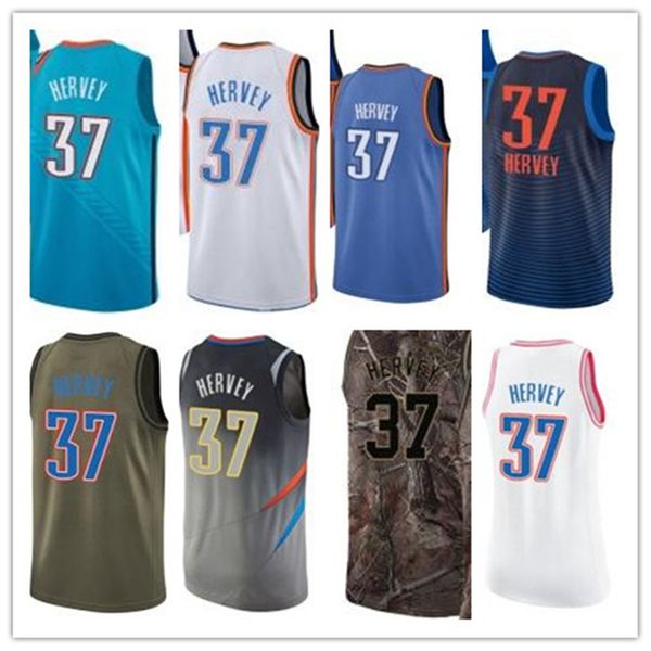 

custom 2021 style jerseys black white green army green 37 kevin hervey basketball jersey ing, Black;red