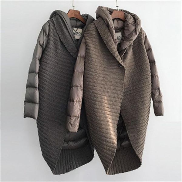 

europe 2020 new products fashion hooded winter female down jacket women thick parka 90% down white duck coat m39, Black