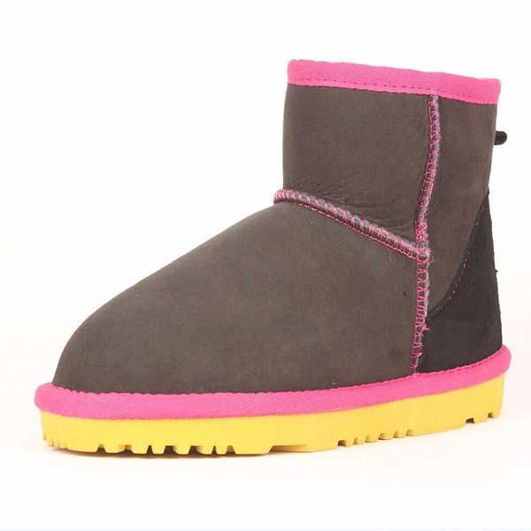 

women's snow boots 100% genuine cowhide leather ankle boots classic warm winter women's shoes large size 35-44, Black