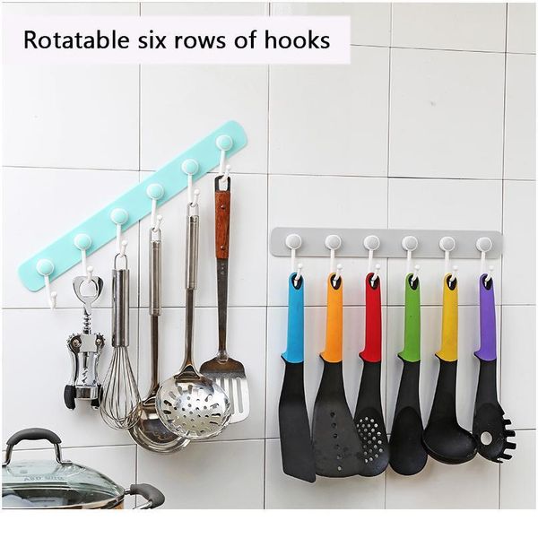

multifunction 6 hooks kitchen storage hook holder wall door holder hanger rack for spoon scoop bathroom kitchen o bbyvjv