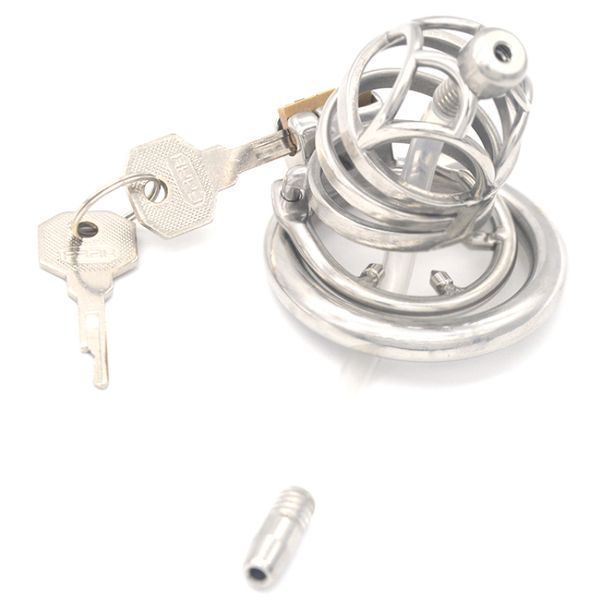 

stainless toys ventilation cage g7-245e male barbed device chastity with catheter ring for anti-off belt steel urethral men chastity