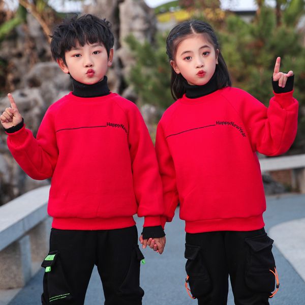 

children's plus velvet sweater brothers and sisters, 1020 autumn and winter, new men and women, foreign air, bottom shirt, thick shirt, Blue