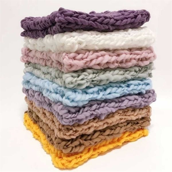 

wool crochet baby blanket newborn pgraphy props,chunky knit blanket basket filler 10 colors,#p1010 y200109