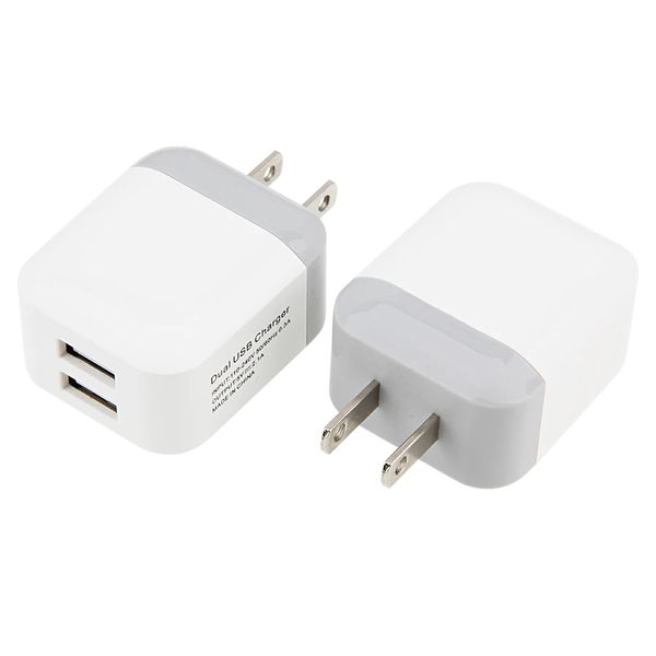 

5v 2.1a dual usb ports us plug wall charger adapter double usb 2-port for samsung xiaomi smart mobile phone 300pcs