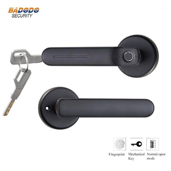 

smart lock fingerprint electric door with mechanical key for indoor home used1