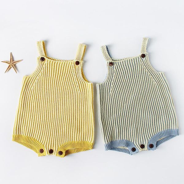 

baby clothes summer toddler girls boys knitted bodysuits cotton sweaters infants jumpsuits soft kids autumn vests1, Blue