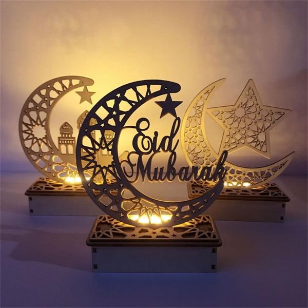 

ramadan eid mubarak decorations for home moon led candles light wooden plaque hanging decors islam muslim event party supplies
