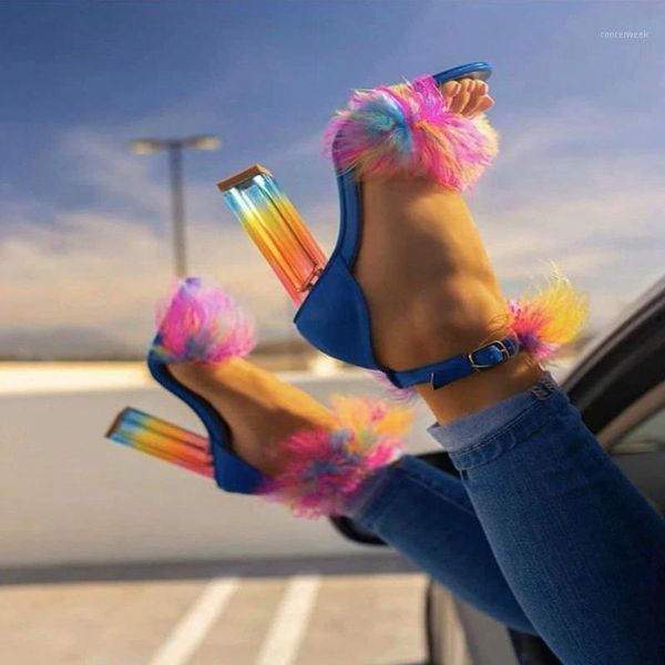 

sandals women summer pumps thin high heels peep toe faux fur bride wedding shoes ladies mujer sapato feminino1, Black