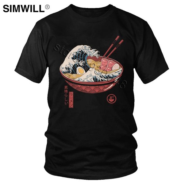 

trend vintage streetwear great ramen wave breathable tee harajuku short sleeves japan ukiyo e sport hooded sweatshirt hoodie men t shirt