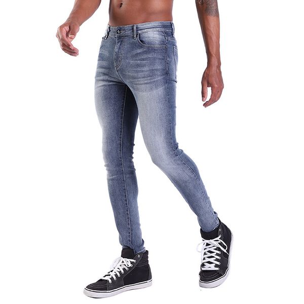 

2020 new style spring and summer men's fashion slim fit elasticity jeans, Blue