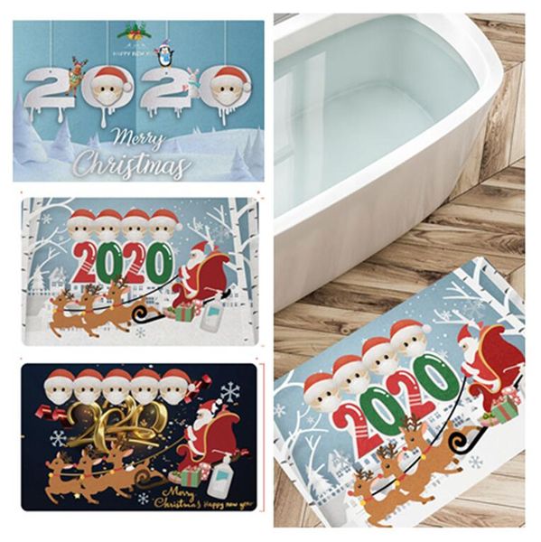 

christmas quarantine ornament bathroom mat living room porch door rug carpet non slip blankets floor cover survival family face mask e101301