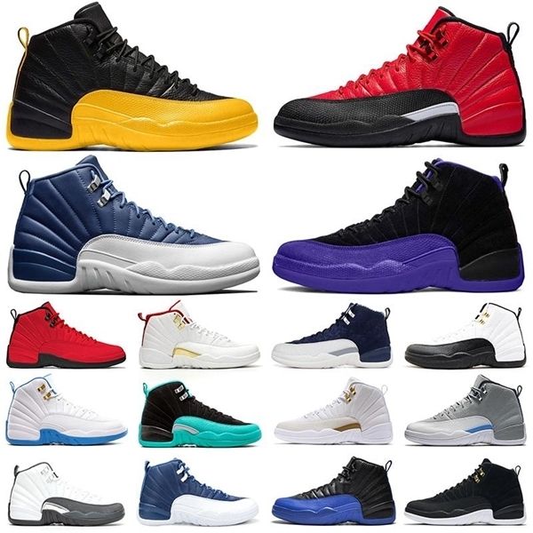 

12 iridescent reflective 12s jumpman basketball shoes reverse flu game sunrise uniersity gold cny white dark grey fiba mens sneakers