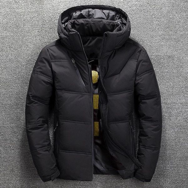 

harajuku men's down jacket short coat winter thickened young and middle-aged duck down student korean style trendy, Black