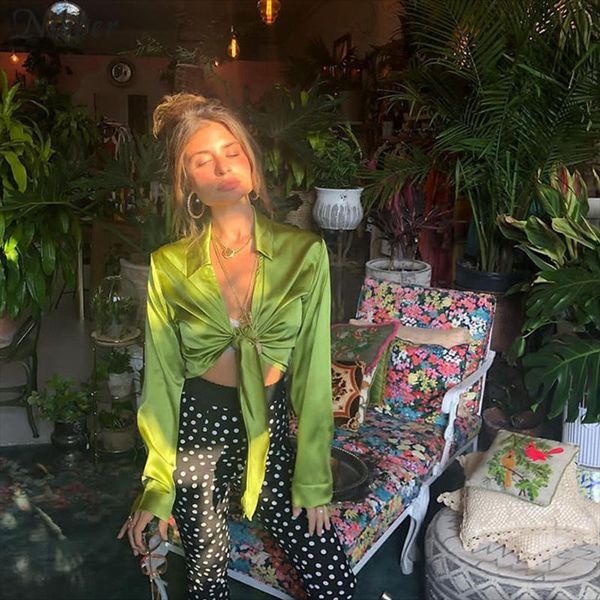 

nibber 2020 autumn office ladies full sleeve bow crop women chiffont-shirts harajuku basic street casual tee shirts mujer, White