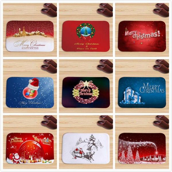 

40*60cm non-slip mat rug christmas holiday doormat indoor outdoor entrance mat living dining room carpet home decoration