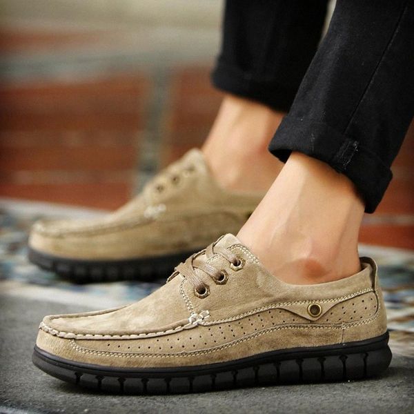 

men's genuine leather casual shoes lace up moccasins men brand spring autumn fashion cow leather retro sneakers oxfords man #ze2j