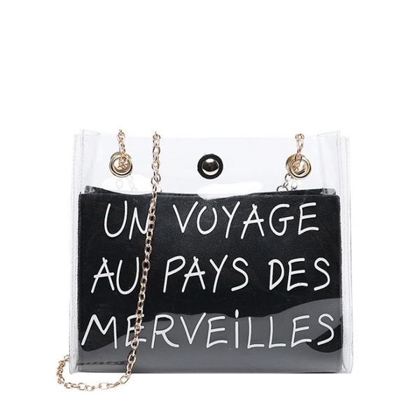 

fashion small shoulder bag women etter small crossbody messenger bucket bag sling jelly color chain mobile phone packet blac