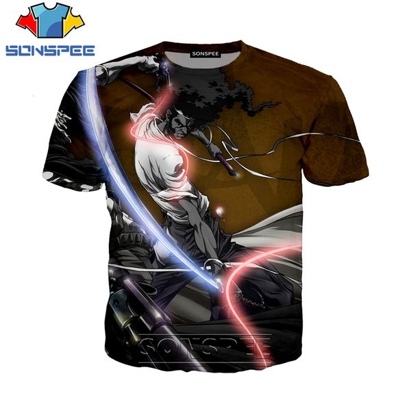 

anime afro samurai 3d print shirts comics funny hentai men clothing